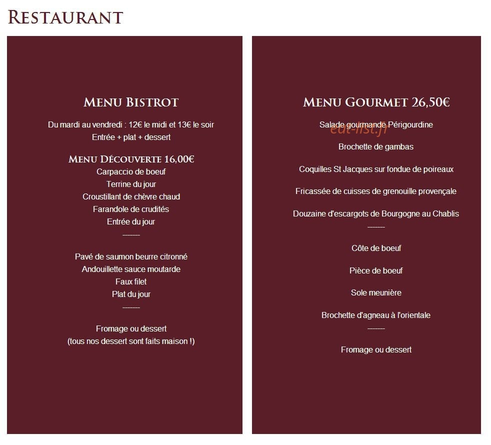 Aux Trois Rois — carte page 1