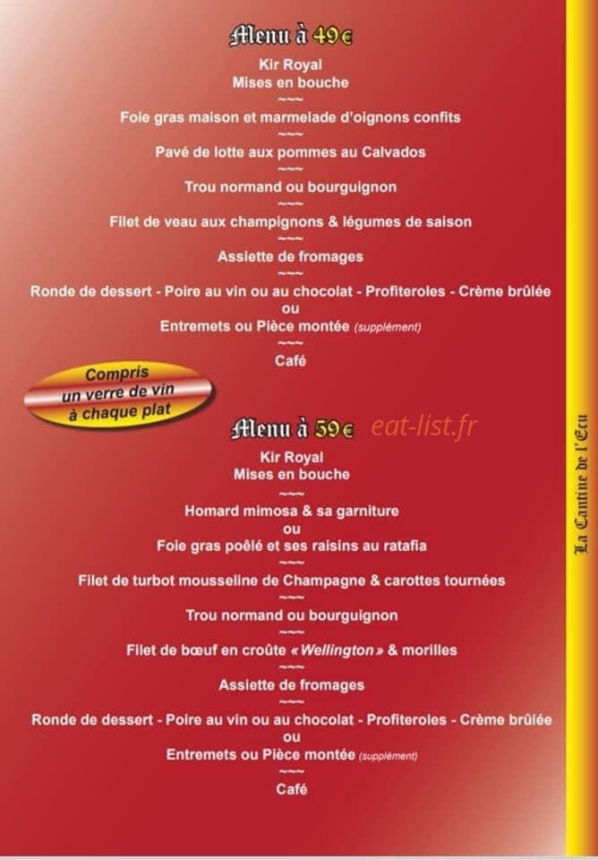 La Cantine de l'Ecu — carte page 5