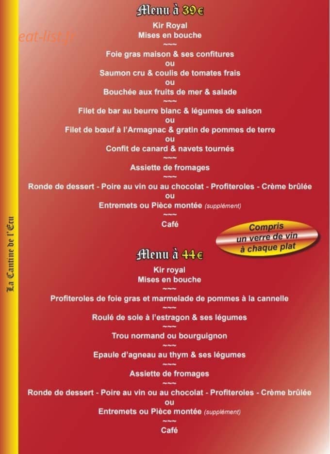 La Cantine de l'Ecu — carte page 4