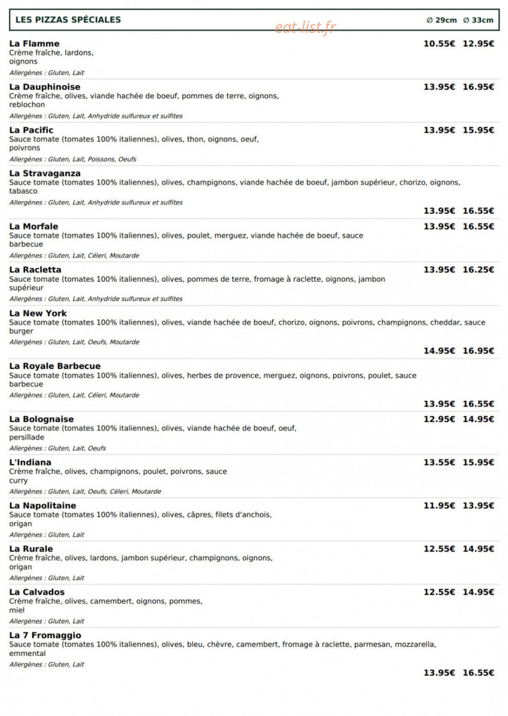 Le Kiosque à Pizzas — carte page 3