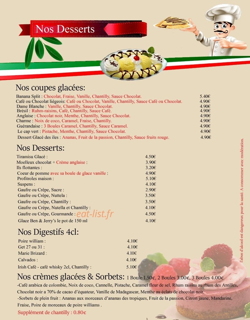 Restauran De Vieux Pont — carte page 4