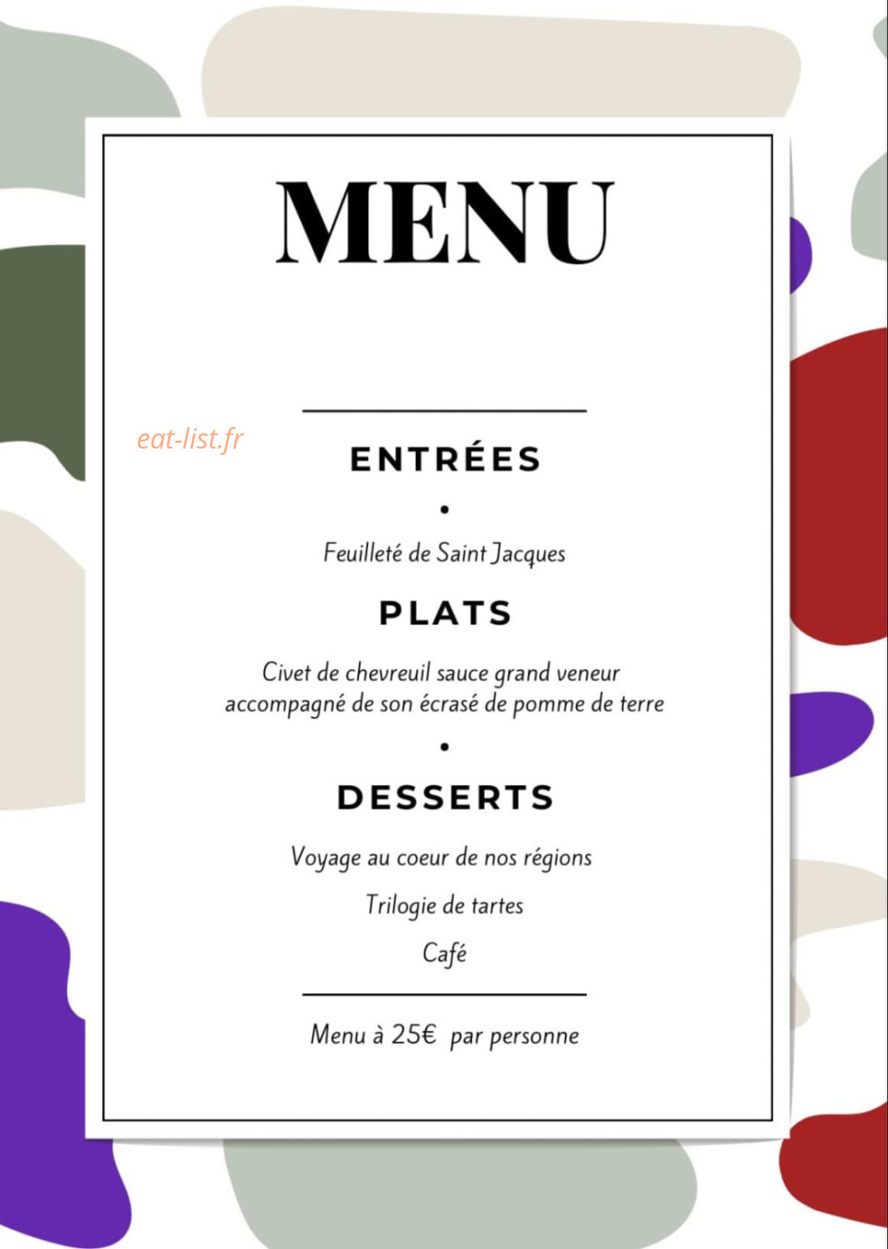 Café aux sangliers — carte page 1