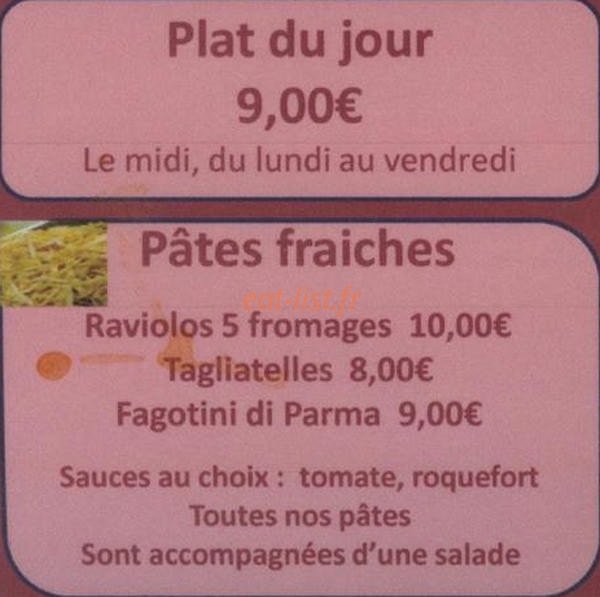 Bar du Château — carte page 1