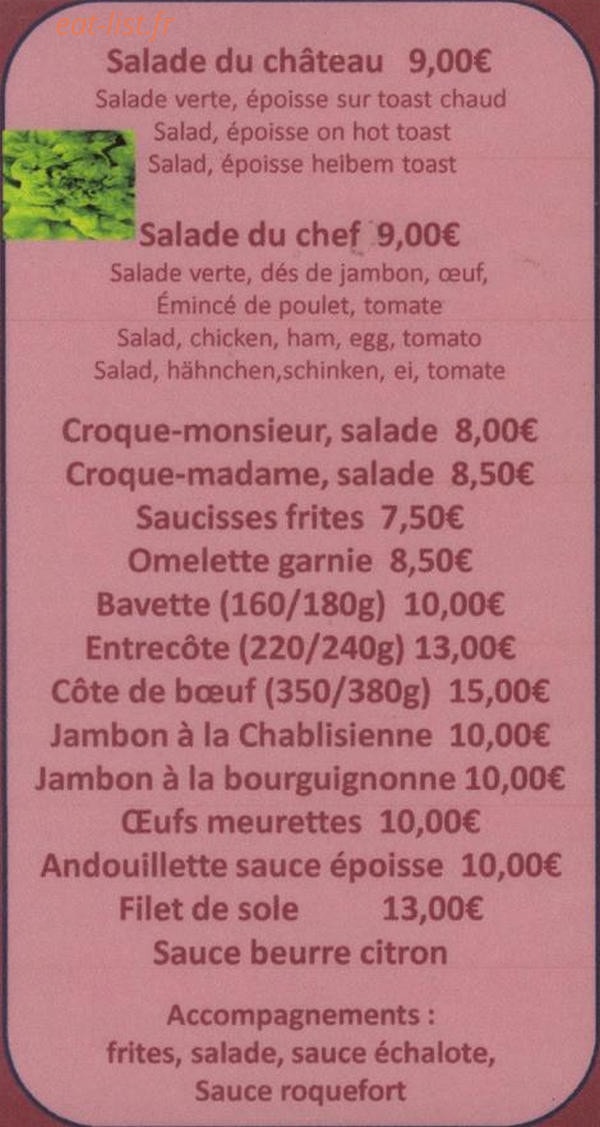 Bar du Château — carte page 3