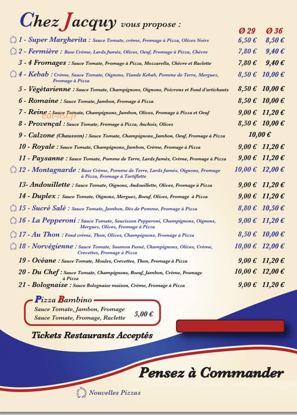 Chez Jacquy — carte page 1