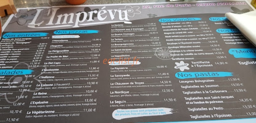 L'Imprévu — carte page 1
