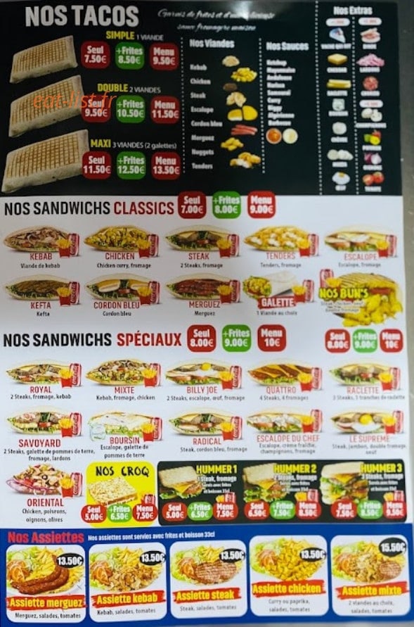 Paris food — carte page 3