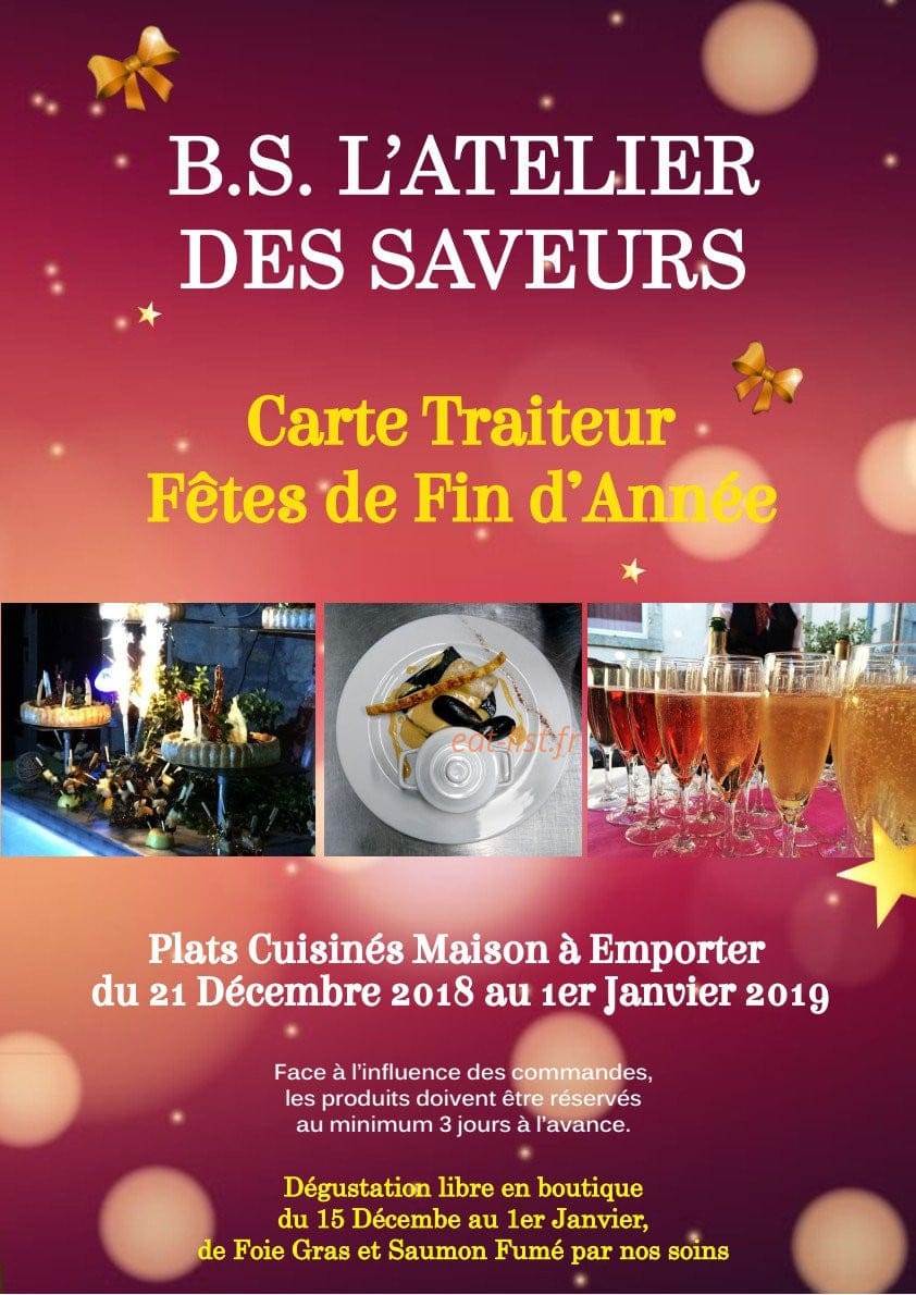 BS l'Atelier des Saveurs — carte page 1