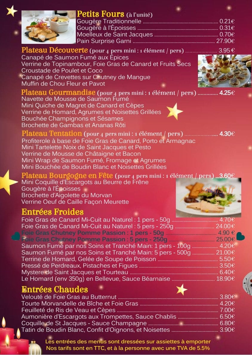 BS l'Atelier des Saveurs — carte page 2
