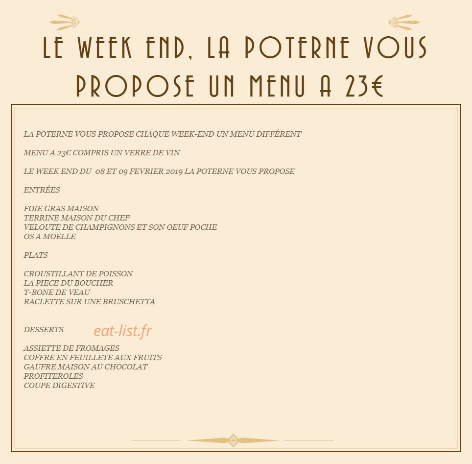 Auberge De La Poterne — carte page 1