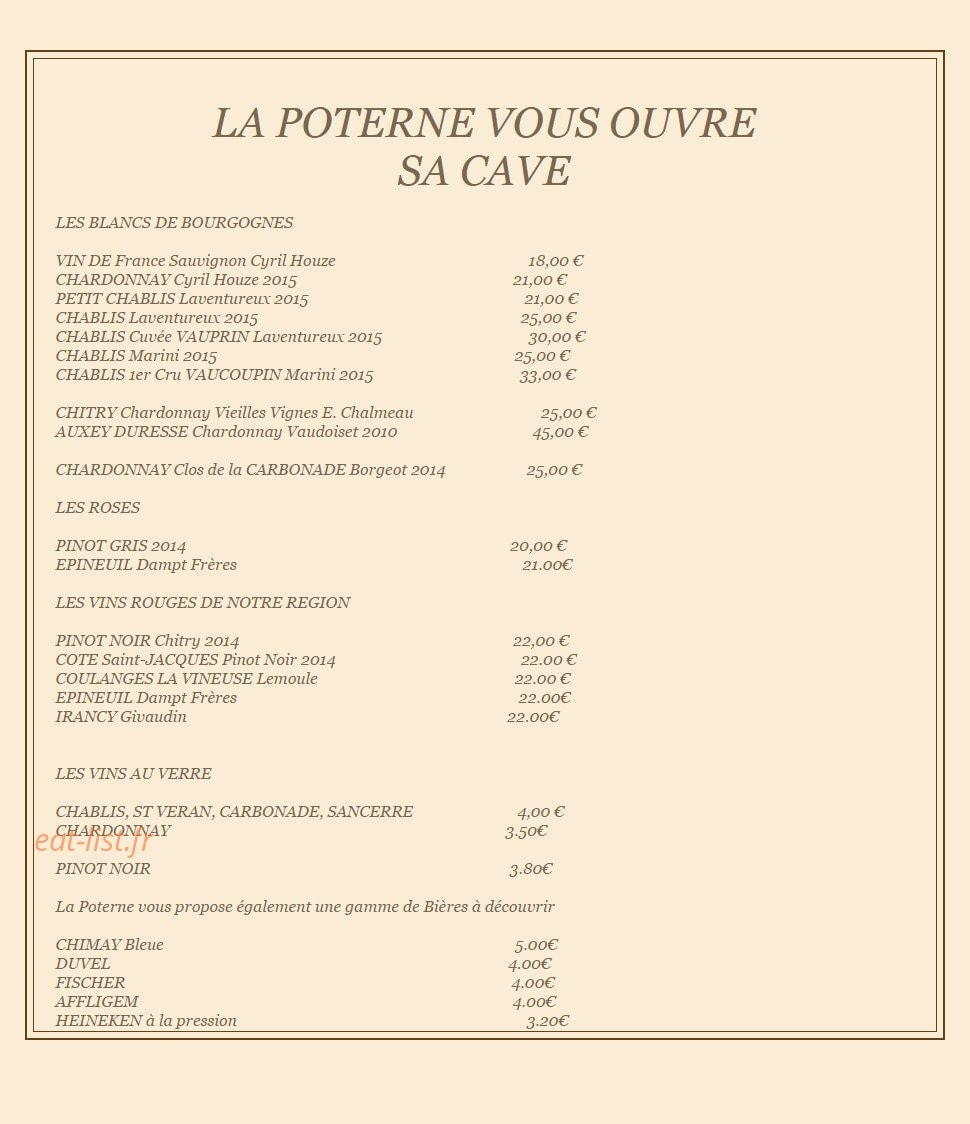 Auberge De La Poterne — carte page 2