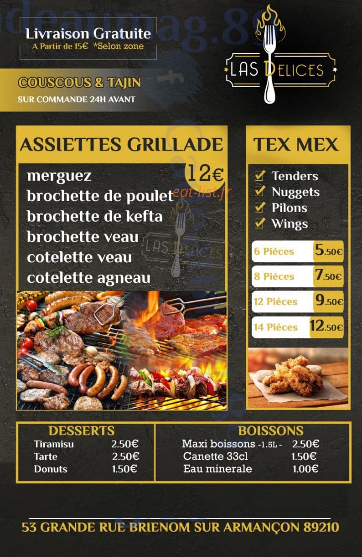 Las delices — carte page 2