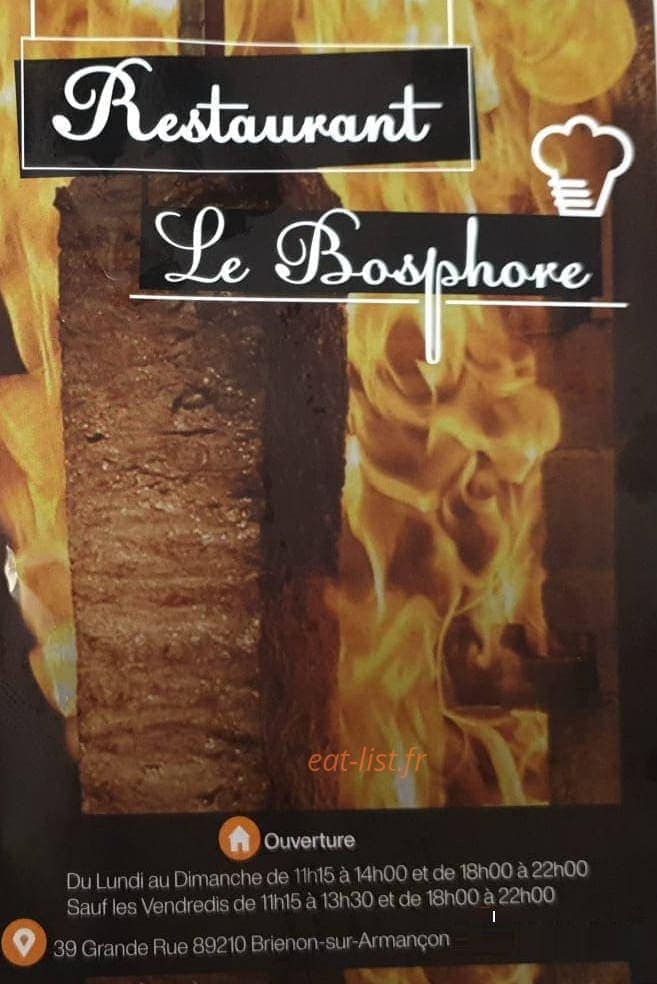 Le Bosphore kebab — carte page 1