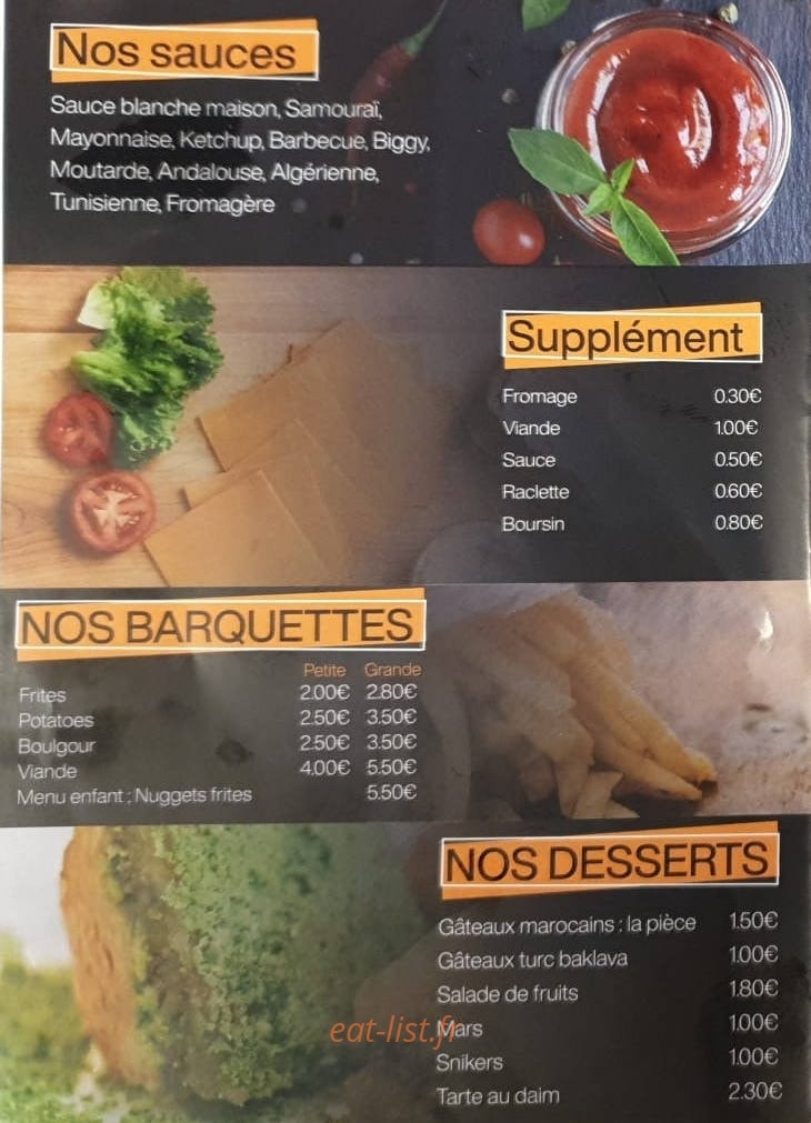 Le Bosphore kebab — carte page 4