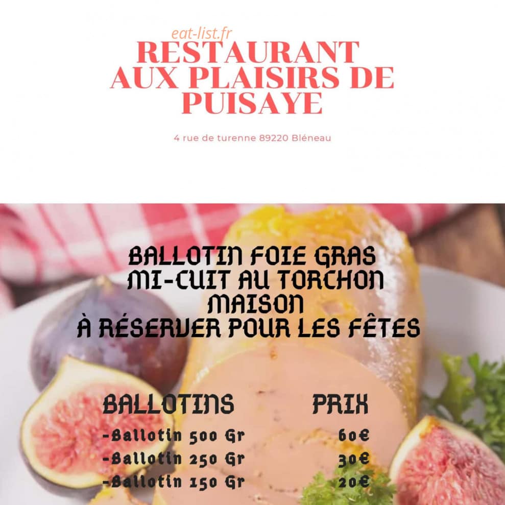 Aux Plaisirs De Puisaye — carte page 3