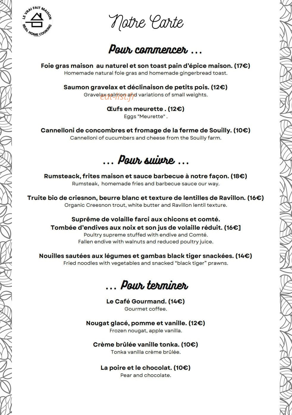 Le Soleil D'or — carte page 2