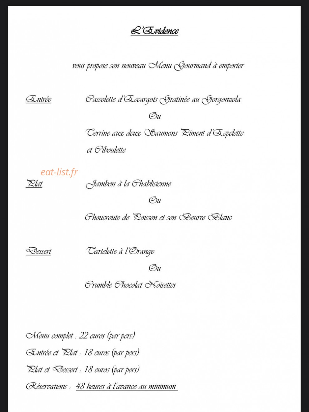 L’Evidence — carte page 3