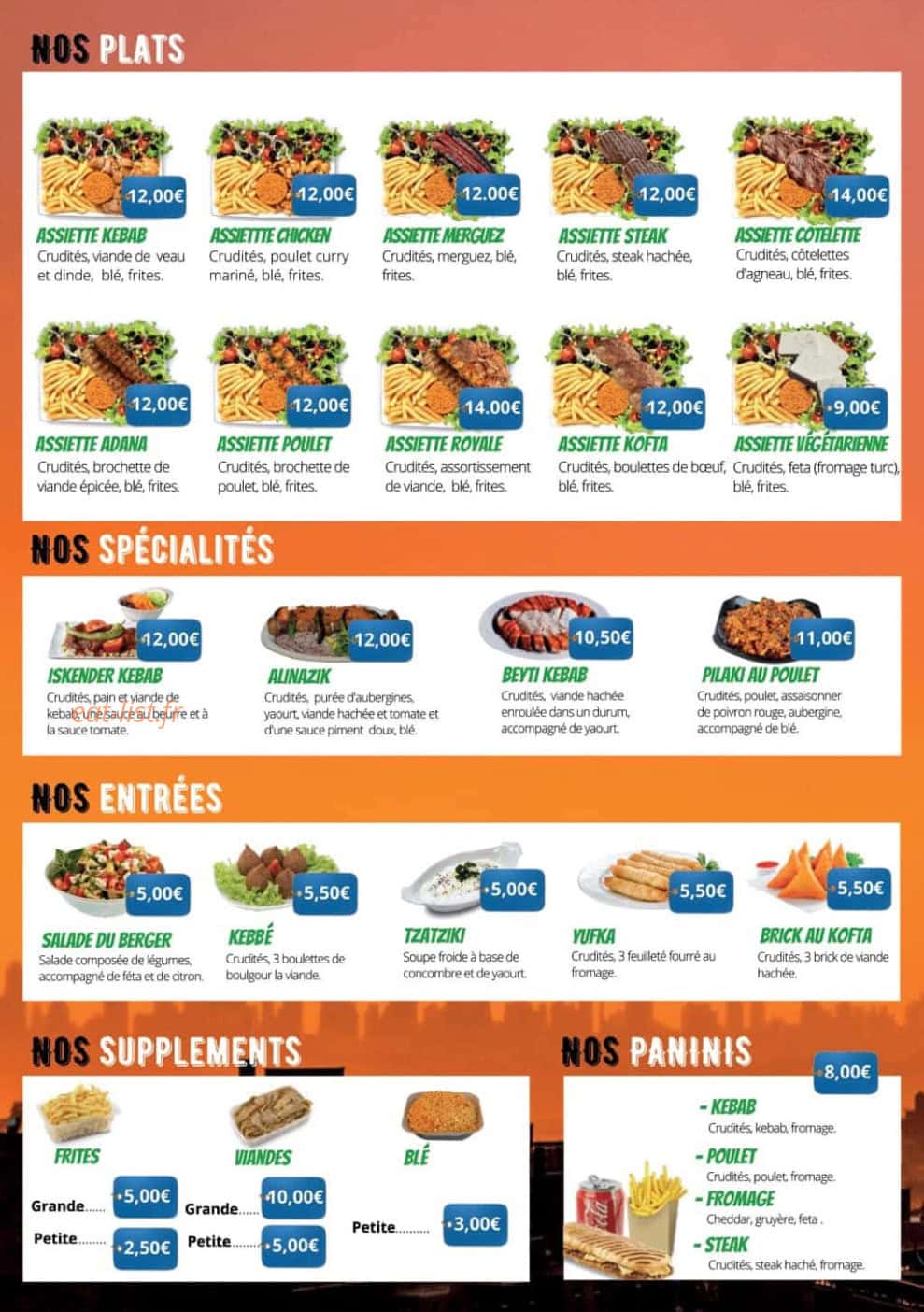 Taksim Kebab — carte page 2