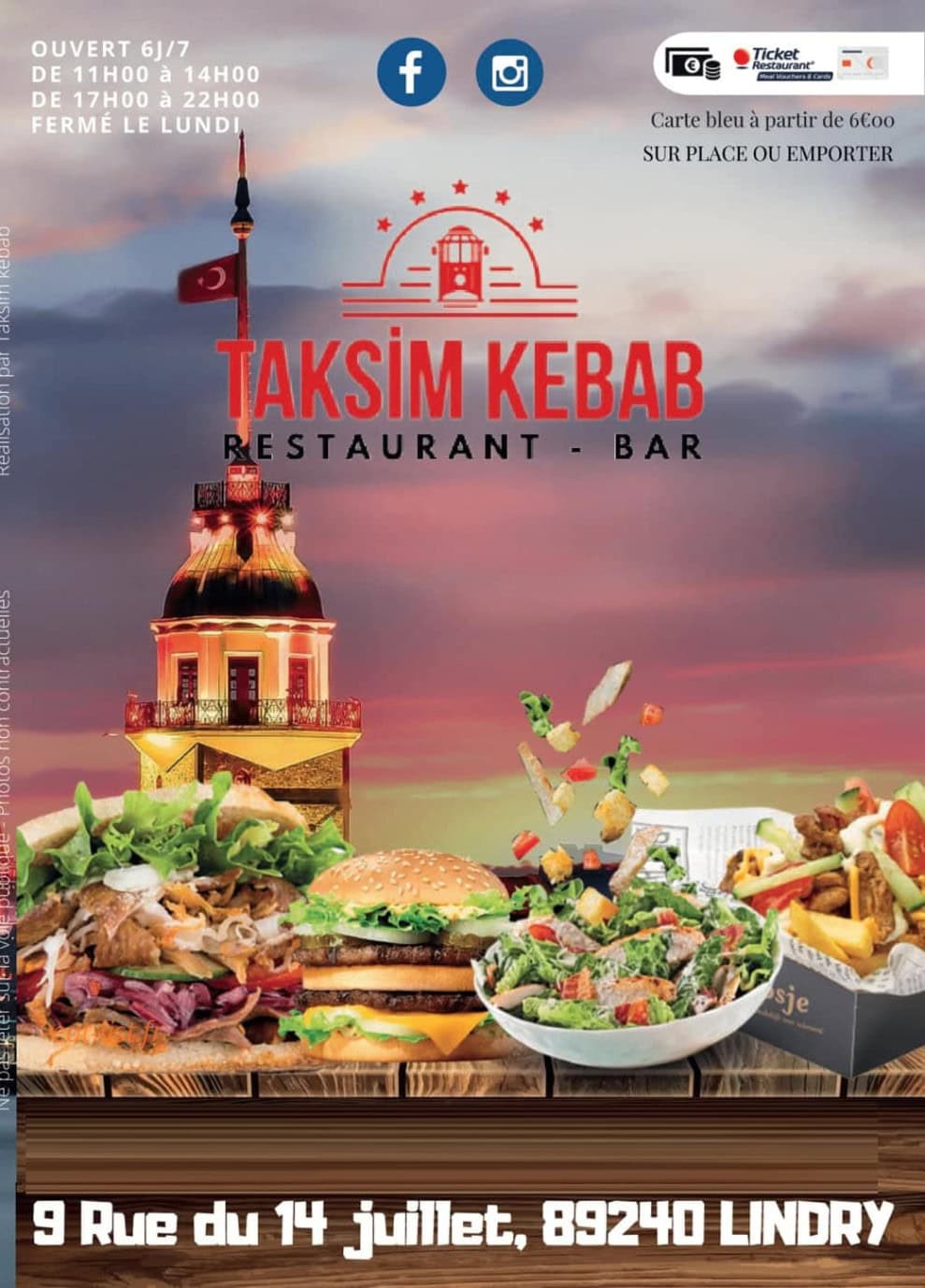 Taksim Kebab — carte page 1