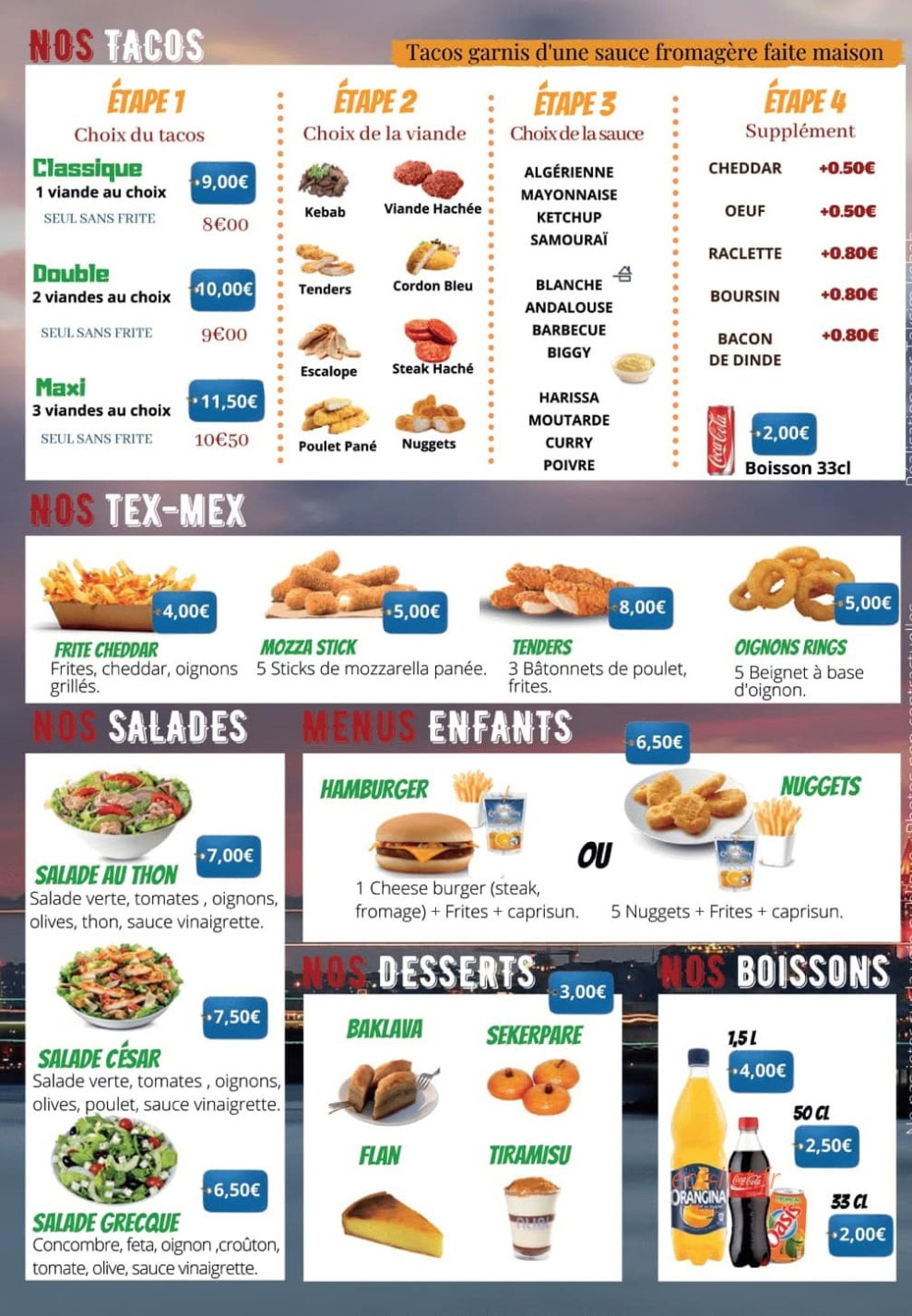 Taksim Kebab — carte page 4