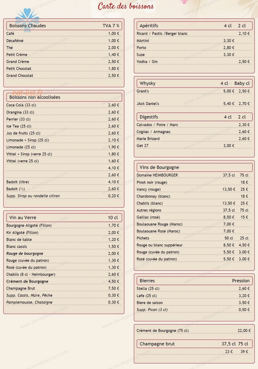 Le Relais de la Chapelle — carte page 3
