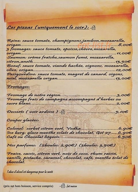 Auberge D'hauterive — carte page 2