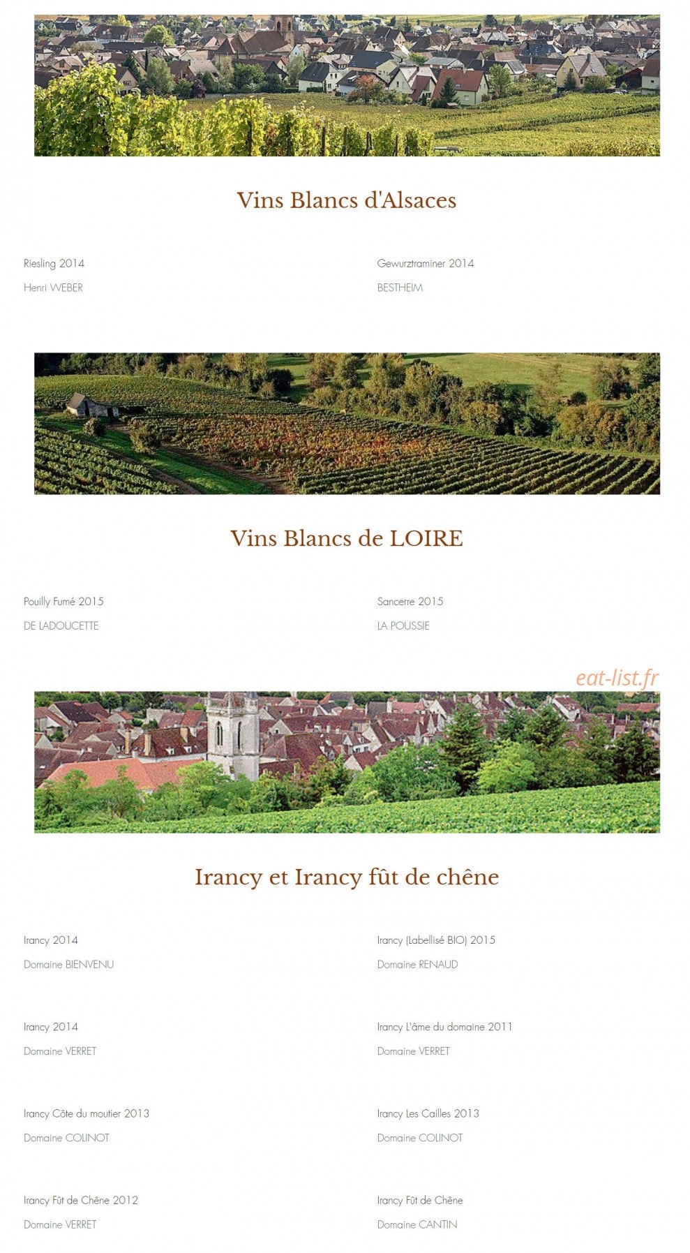 L'Auberge d'Augy — carte page 8