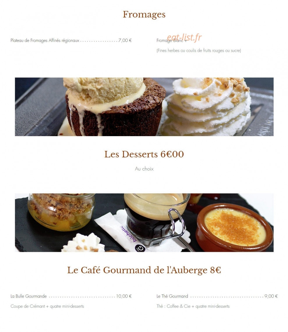L'Auberge d'Augy — carte page 2
