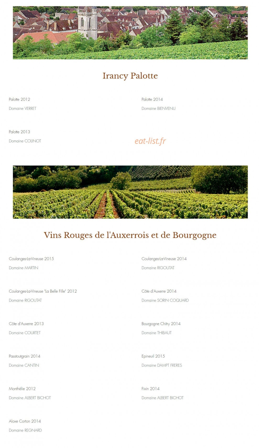 L'Auberge d'Augy — carte page 9