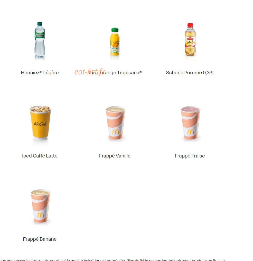 Mc Donald's — carte page 16
