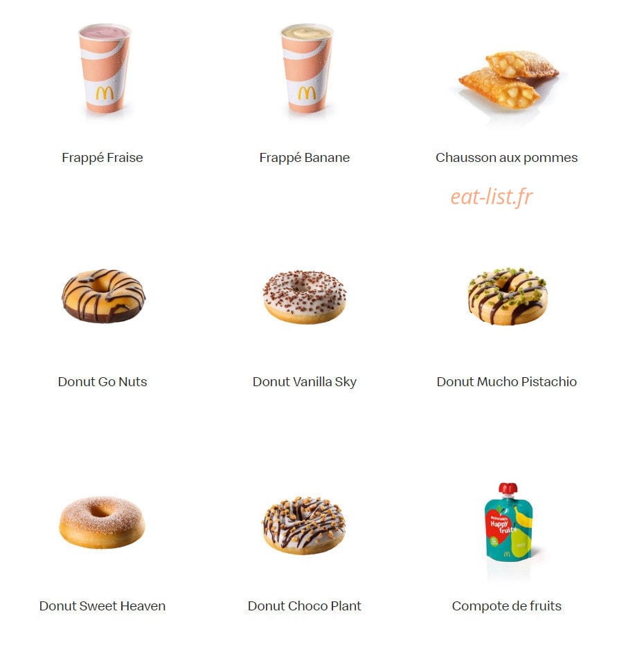 Mc Donald's — carte page 19
