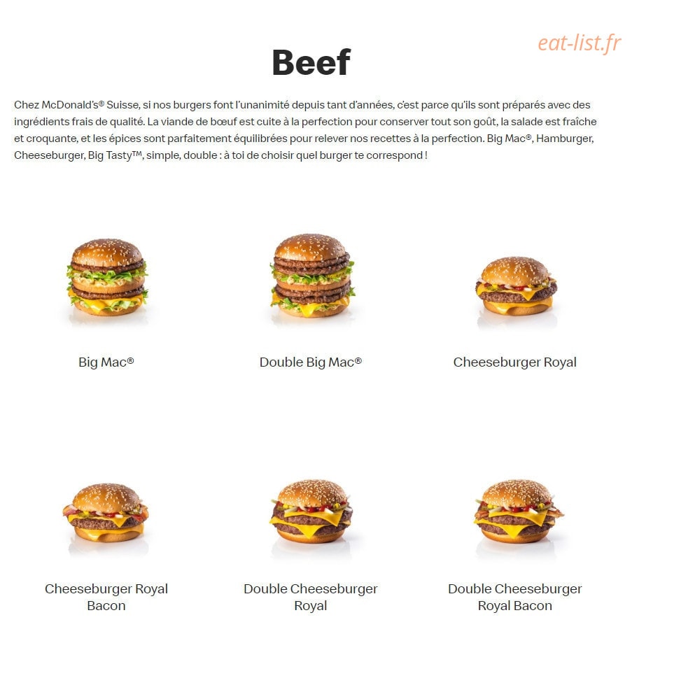 Mc Donald's — carte page 2
