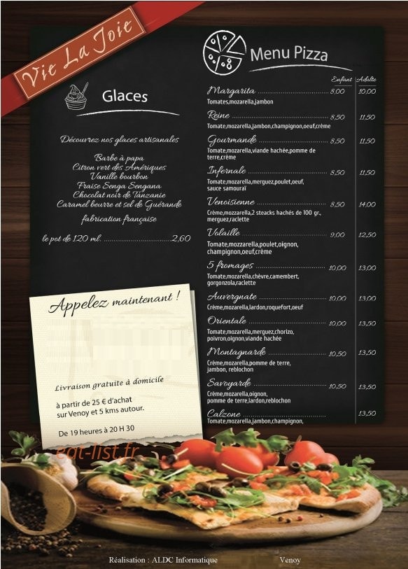 Vie La Joie — carte page 2