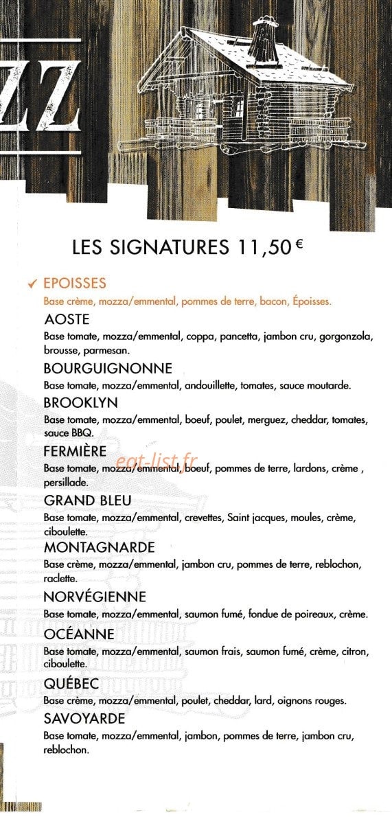 Shack N'Pizz — carte page 4