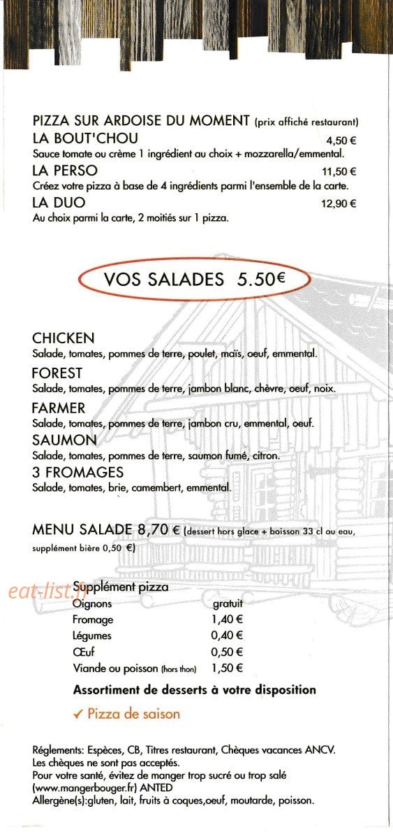 Shack N'Pizz — carte page 5