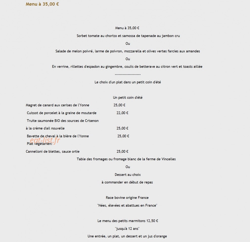 Auberge les Tilleuls — carte page 3