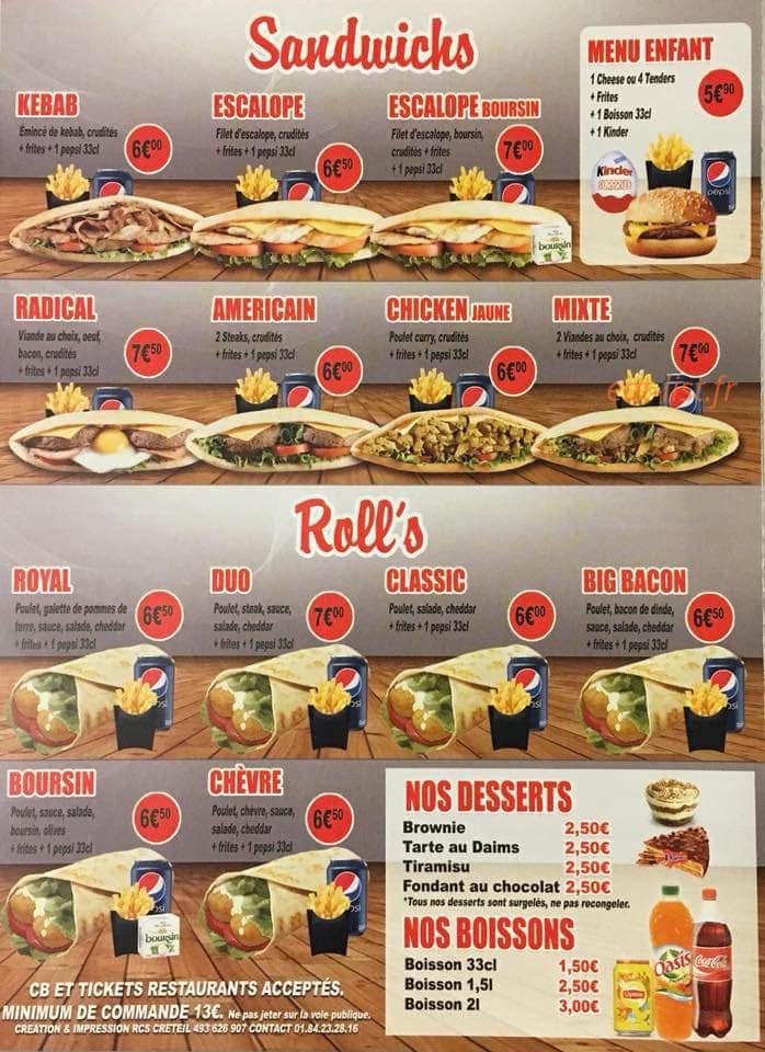 Chicken Food — carte page 4