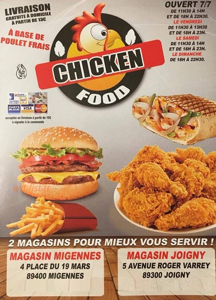 Chicken Food — carte page 1