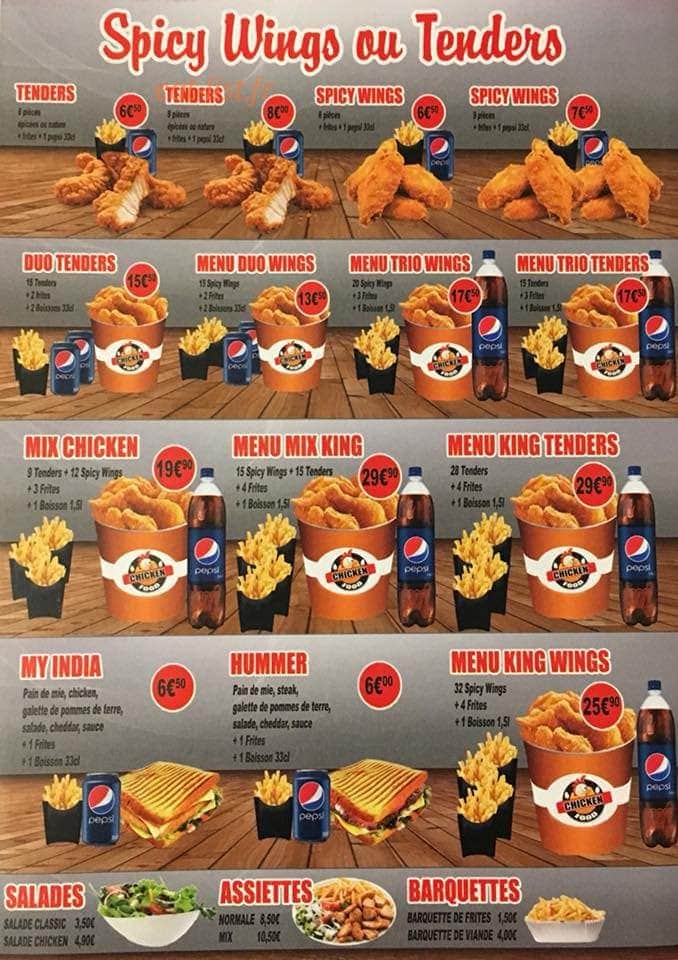 Chicken Food — carte page 3