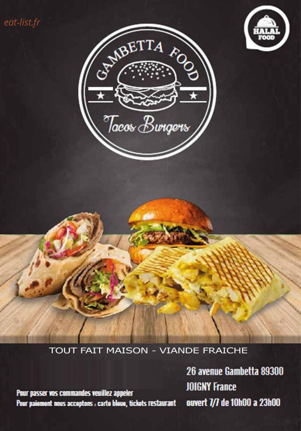 Gambetta Food — carte page 1