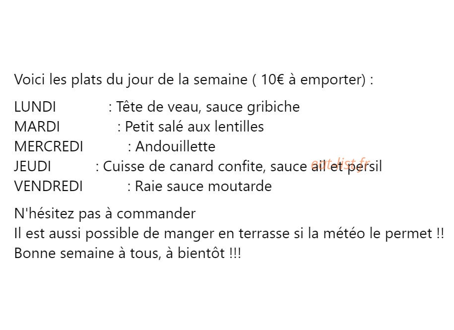 La grilladerie — carte page 1