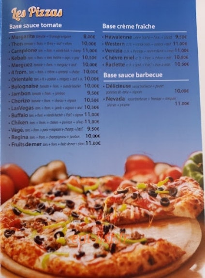 Lass Food — carte page 1