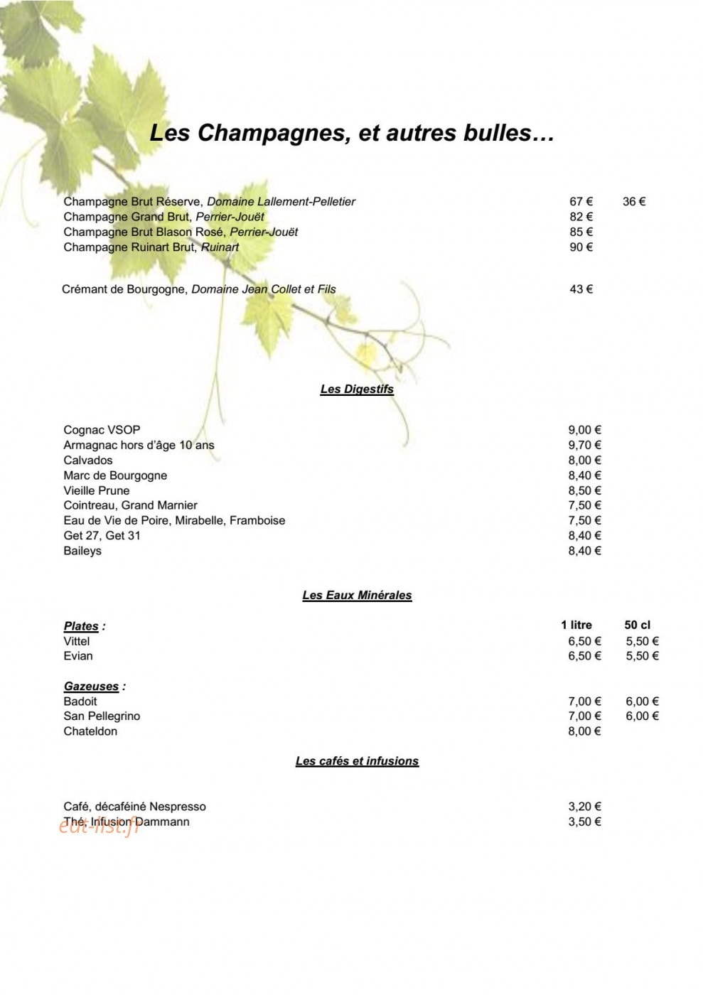 Le Rive Gauche — carte page 8