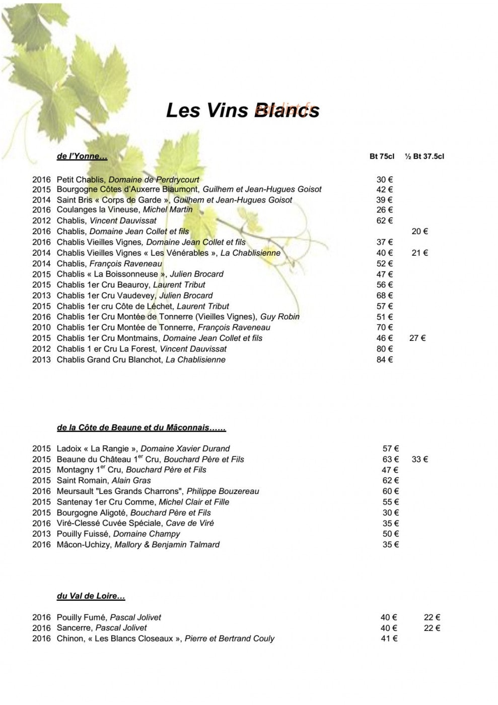 Le Rive Gauche — carte page 5