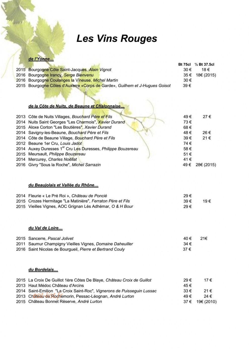 Le Rive Gauche — carte page 6