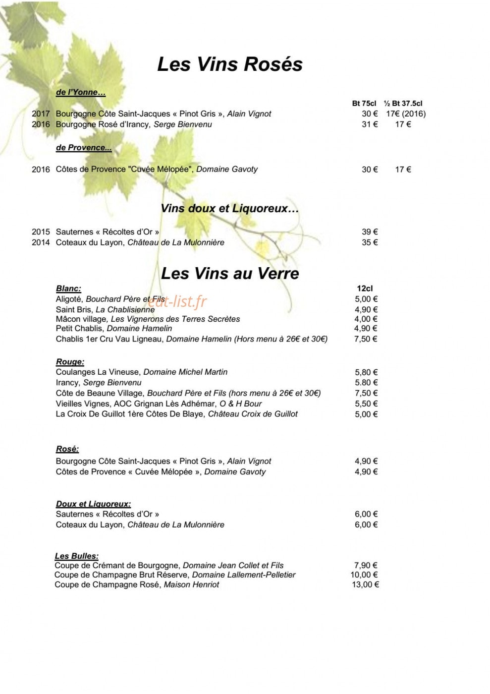 Le Rive Gauche — carte page 7