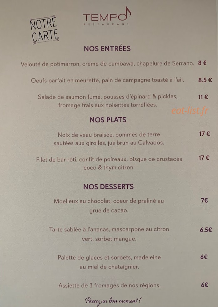 Tempo — carte page 1