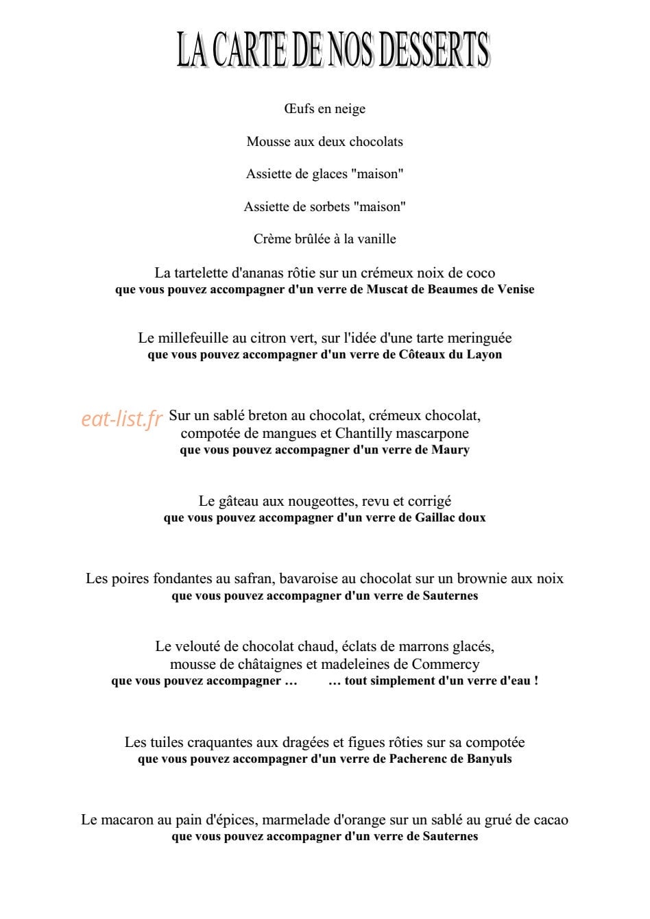 Auberge la Beursaudière — carte page 4