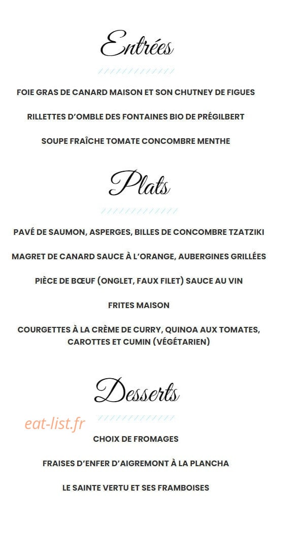 Les Terrasses du Moulin — carte page 1