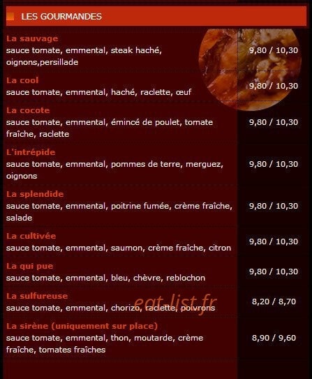 Mymy Pizza — carte page 3